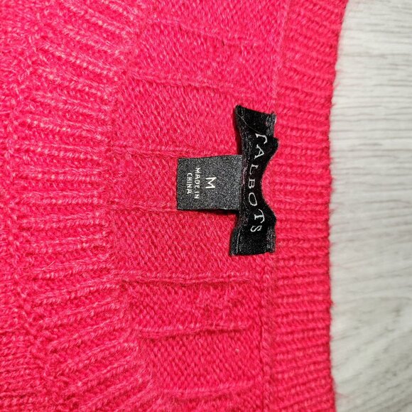 Talbots Cable Knit Red Sweater With Button Detail M - Picture 6 of 7